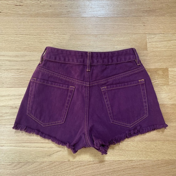 PacSun Eco Violet High Waisted Denim Festival Shorts Size 23 EUC - Picture 6 of 14